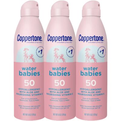 Coppertone WaterBabies Baby Sunscreen Spray SPF 50 Spray On Sunscreen for Babie Coppertone WaterBabies Baby Sunscreen Spray SPF 50 Spray On Sunscreen for Babie