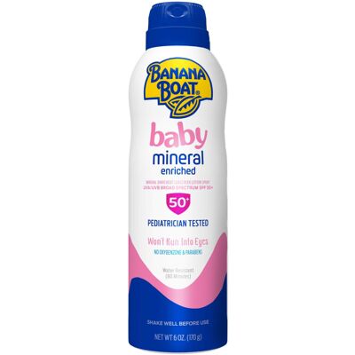 Bananenboot Banana Boat Baby Mineral Enriched Sunscreen Spray SPF 50 6oz Banana Boat Baby Bananenboot Banana Boat Baby Mineral Enriched Sunscreen Spray SPF 50 6oz Banana Boat Baby