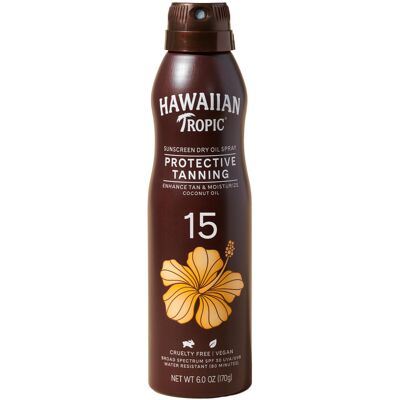 Hawaiian Tropic Protective Tanning Sunscreen SPF 15 Dry Oil Spray, 6oz Sun Tan Hawaiian Tropic Protective Tanning Sunscreen SPF 15 Dry Oil Spray, 6oz Sun Tan