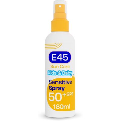 E45 Kids and Baby Sunscreen SPF50+ Spray for Face With Avocado Oil - UVA and UVB E45 Kids and Baby Sunscreen SPF50+ Spray for Face With Avocado Oil - UVA and UVB