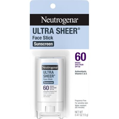 Neutrogena Ultra Sheer SPF 60 Face Sunscreen Stick Water Resistant Facial Stick Neutrogena Ultra Sheer SPF 60 Face Sunscreen Stick Water Resistant Facial Stick