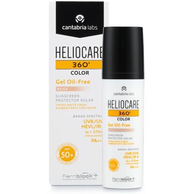 Cantabria Labs Heliocare 360 Color Gel Oil-Free Beige SPF 50 50ml / Gel Sunscreen For Face/Dail Cantabria Labs Heliocare 360 Color Gel Oil-Free Beige SPF 50 50ml / Gel Sunscreen For Face/Dail