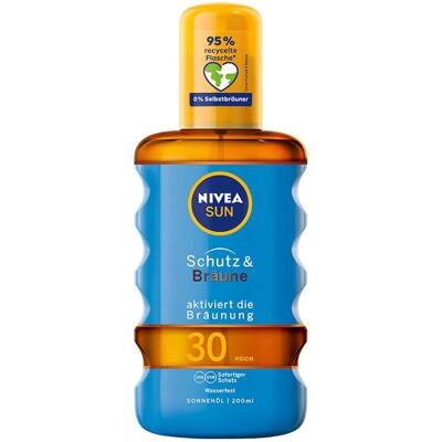 NIVEA Sun Protection & Tan Sun Oil Spray SPF 30 (200 ml), Sun Cream with Pro Melanin E NIVEA Sun Protection & Tan Sun Oil Spray SPF 30 (200 ml), Sun Cream with Pro Melanin E