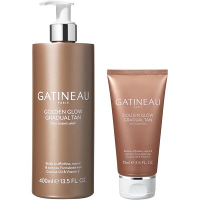 GATINEAU Golden Glow Gradual Tan - 400ml + 75ml, Self Tan Lotion + 2 in 1 Body M GATINEAU Golden Glow Gradual Tan - 400ml + 75ml, Self Tan Lotion + 2 in 1 Body M