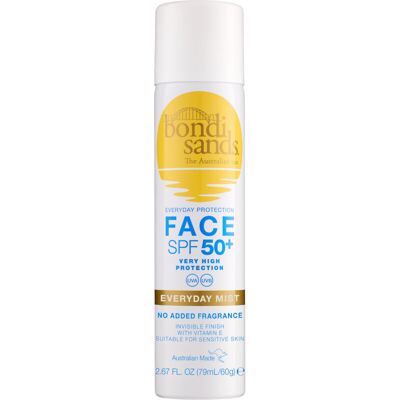 Bondi Sands SPF 50+ Fragrance Free Face Sunscreen Mist Broad Spectrum UVA & UV Bondi Sands SPF 50+ Fragrance Free Face Sunscreen Mist Broad Spectrum UVA & UV