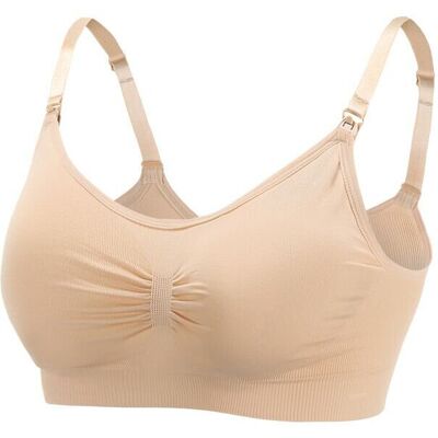 Unbranded (Nude, XL) Seamless gather underwear maternity nursing bra Unbranded (Nude, XL) Seamless gather underwear maternity nursing bra