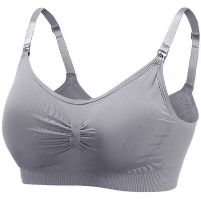 Unbranded (Gray, L) Seamless gather underwear maternity nursing bra Unbranded (Gray, L) Seamless gather underwear maternity nursing bra