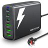 LAMJAD 160W USB C Charger,6 Ports GaN Charger USB Fast Charger,3 USB-C +3 USB-A,Portabl