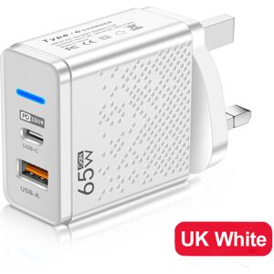 BOSHENG (UK Plug White) GaN 65W USB C Charger PD Type C Fast Charging Wall Adapter For i BOSHENG (UK Plug White) GaN 65W USB C Charger PD Type C Fast Charging Wall Adapter For i