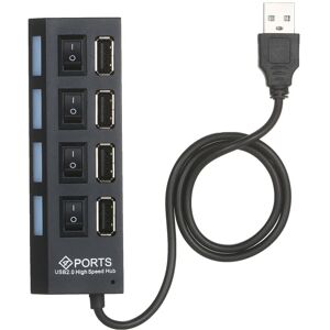 GreenZech (Black) 4-Ports USB Hub 480Mbps High Speed Data Transfer 2.0 Charging Splitter GreenZech (Black) 4-Ports USB Hub 480Mbps High Speed Data Transfer 2.0 Charging Splitter