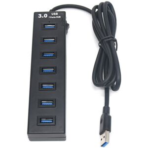 GreenZech (Black) 7-Port USB 3.0 Hub Adapter Docking Station 5Gbps Data Transfer For Lapto GreenZech (Black) 7-Port USB 3.0 Hub Adapter Docking Station 5Gbps Data Transfer For Lapto