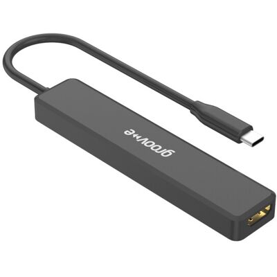 Groov-e GVPC10BK USB-C Multiport Hub - 5 Ports: HDMI 4K, PD 100W, USB-C, USB-A x Groov-e GVPC10BK USB-C Multiport Hub - 5 Ports: HDMI 4K, PD 100W, USB-C, USB-A x