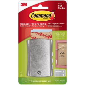 3M Command Wire Backed Sticky Nail and Stabiliser Strips - Silver 3M Command Wire Backed Sticky Nail and Stabiliser Strips - Silver