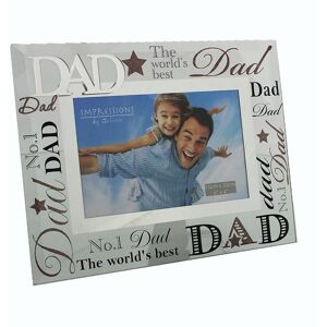 Impressions Glass 6 x 4 Photo Frame with Mirror Glass & Glitter Letters - Dad Impressions Glass 6 x 4 Photo Frame with Mirror Glass & Glitter Letters - Dad