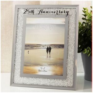 Celebrations Crystal Border Photo Frame 5" x 7" - 25th Anniversary Celebrations Crystal Border Photo Frame 5" x 7" - 25th Anniversary