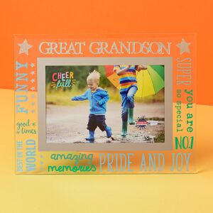 WIDDOP and Co. 6" x 4" Cheerful Glass Photo Frame - Great Grandson WIDDOP and Co. 6" x 4" Cheerful Glass Photo Frame - Great Grandson