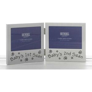 Shudehill 5" x 3" Double, Baby 1st and 2nd Scan Photo Frame Satin Silver 72219, Shudehill 5" x 3" Double, Baby 1st and 2nd Scan Photo Frame Satin Silver 72219,