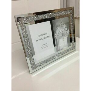 Biznest (Double Picture Frame) Crushed crystals photo frame silver mirrored Biznest (Double Picture Frame) Crushed crystals photo frame silver mirrored