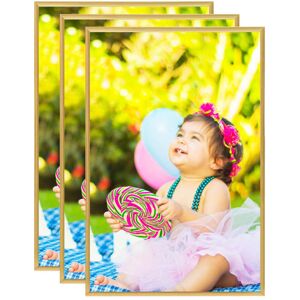 vidaXL 3x Photo Frames Collage for Table Gold 21x29.7cm MDF Picture Frame vidaXL 3x Photo Frames Collage for Table Gold 21x29.7cm MDF Picture Frame
