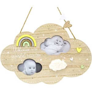 Carousel Home Cloud Shaped 2 Aperture Keepsake Baby Photo Frame Wooden Hanging Newborn Baby Carousel Home Cloud Shaped 2 Aperture Keepsake Baby Photo Frame Wooden Hanging Newborn Baby