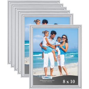 Icona Bay 10x8 inch Picture Frames (Silver, 6 Pack), Beautifully Detailed Moulding, Contem Icona Bay 10x8 inch Picture Frames (Silver, 6 Pack), Beautifully Detailed Moulding, Contem