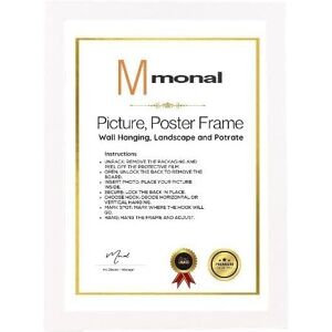 Monal (White , A5 (14.8 x 21 cm)) MDF Wood Photo Frame with Modern Plexiglass Design Monal (White , A5 (14.8 x 21 cm)) MDF Wood Photo Frame with Modern Plexiglass Design
