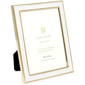 Marc Jacobs Isaac Jacobs 4x6 White Leather with Gold Metal (Vertical & Horizontal) Picture F Marc Jacobs Isaac Jacobs 4x6 White Leather with Gold Metal (Vertical & Horizontal) Picture F