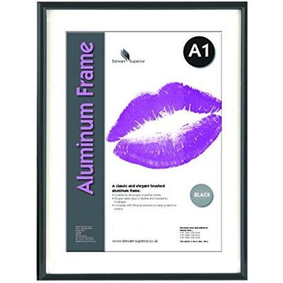 Seco Stewart Superior A1 Brushed Aluminium Picture Frame - Black Seco Stewart Superior A1 Brushed Aluminium Picture Frame - Black