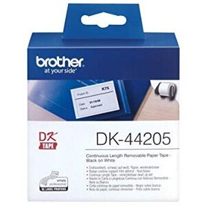 Brother DK44205 Label Roll Removable Continuous Length Paper Black on White Single Label Brother DK44205 Label Roll Removable Continuous Length Paper Black on White Single Label