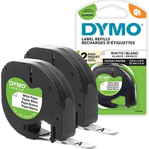 Dymo LetraTag Paper Labels, Authentic, 12 mm x 4 m Roll, Black Print on White La Dymo LetraTag Paper Labels, Authentic, 12 mm x 4 m Roll, Black Print on White La