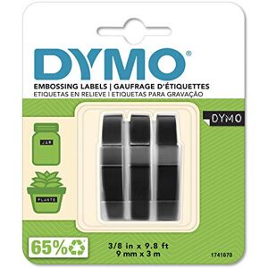Dymo Authentic Embossing Label Tape 9 mm x 3 m Rolls White Print on Black Dymo Authentic Embossing Label Tape 9 mm x 3 m Rolls White Print on Black