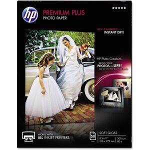 HP Premium Plus Photo Paper Satin 8.5x11 in 50 sheets (CR667A) HP Premium Plus Photo Paper Satin 8.5x11 in 50 sheets (CR667A)