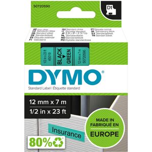 Dymo D1 Labels 12mm x 7m Roll Green Print on Black Self-Adhesive Labels for L Dymo D1 Labels 12mm x 7m Roll Green Print on Black Self-Adhesive Labels for L