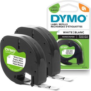 Dymo LetraTag Paper Labels Authentic 12 mm x 4 m Roll Black Print on White Dymo LetraTag Paper Labels Authentic 12 mm x 4 m Roll Black Print on White