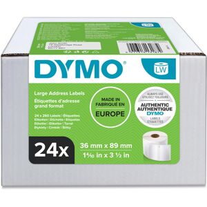 Dymo Authentic LabelWriter Large Address Labels 36mm x 89mm 24 Rolls of 260 Dymo Authentic LabelWriter Large Address Labels 36mm x 89mm 24 Rolls of 260