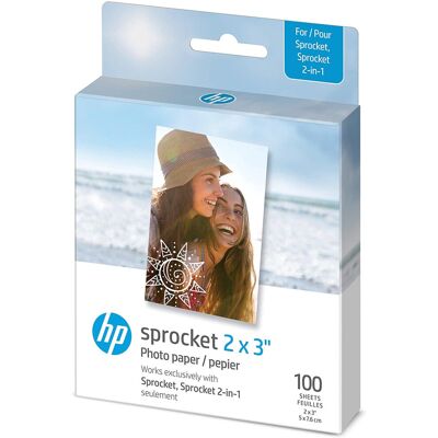HP Sprocket 2x3"""" Premium Zink Sticky Back Photo Paper (100 Sheets) Compatible HP Sprocket 2x3"""" Premium Zink Sticky Back Photo Paper (100 Sheets) Compatible
