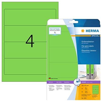 HERMA 5099 Labels - 80 pcs, 192x61mm, A4, Self-adhesive HERMA 5099 Labels - 80 pcs, 192x61mm, A4, Self-adhesive