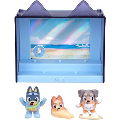 Bluey Fuzzies Episode Pack: The Beach. With 3 Specially Flocked Collectible Mini Bluey Fuzzies Episode Pack: The Beach. With 3 Specially Flocked Collectible Mini
