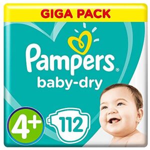 Pampers Baby-Dry Nappies Size 4 + (9 to 18 kg) 1 Pack (1 x Pack of 112) Pampers Baby-Dry Nappies Size 4 + (9 to 18 kg) 1 Pack (1 x Pack of 112)