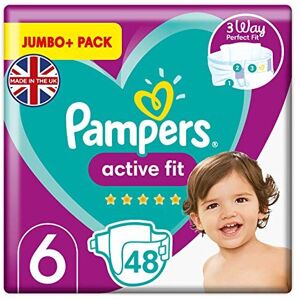 Pampers Baby Nappies Size 6 (13+ kg / 29+ lbs), Active Fit, 48 Count, JUMBO+ PAC Pampers Baby Nappies Size 6 (13+ kg / 29+ lbs), Active Fit, 48 Count, JUMBO+ PAC