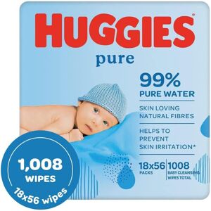 Huggies Baby Wipes, 18 Packs (1008 Wipes Total) 99 Percent Pure Water Wipes Fragrance F Huggies Baby Wipes, 18 Packs (1008 Wipes Total) 99 Percent Pure Water Wipes Fragrance F