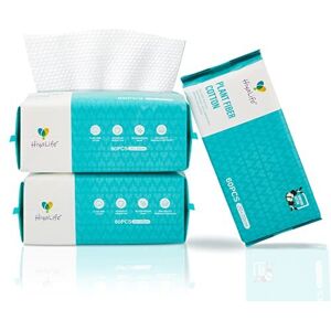 HiyaLife Dry Wipes, 180 Wipes, Large Size, Softer and Thicker Wet and Dry Use Disposable HiyaLife Dry Wipes, 180 Wipes, Large Size, Softer and Thicker Wet and Dry Use Disposable