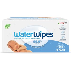WaterWipes Plastic-Free Original Baby Wipes, 540 Count (9 packs), 99.9% Water Ba WaterWipes Plastic-Free Original Baby Wipes, 540 Count (9 packs), 99.9% Water Ba