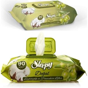 Sleepy 90 Wet Wipes Pack of 2 Sleepy Wet Towels with Natural Olive Oil and Cotton Fibers, 90 Wipes, Sleepy 90 Wet Wipes Pack of 2 Sleepy Wet Towels with Natural Olive Oil and Cotton Fibers, 90 Wipes,