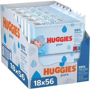 Huggies Pure Baby Wipes - 18 Packs (1008 Wipes), 99% Water, Fragrance-Free, Hypo Huggies Pure Baby Wipes - 18 Packs (1008 Wipes), 99% Water, Fragrance-Free, Hypo