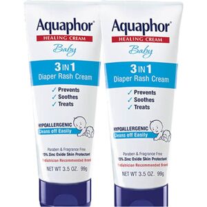 Aquaphor Baby Diaper Rash Cream 3-in-1 Diaper Rash Relief 3.5 Oz Tube Pack of Aquaphor Baby Diaper Rash Cream 3-in-1 Diaper Rash Relief 3.5 Oz Tube Pack of