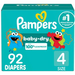 Pampers Diapers - Baby Dry - Size 4 92 Count Absorbent Disposable Infant Diape Pampers Diapers - Baby Dry - Size 4 92 Count Absorbent Disposable Infant Diape