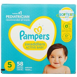 Pampers Swaddlers Active Baby Diaper Size 5 58 count Pampers Swaddlers Active Baby Diaper Size 5 58 count