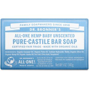 Dr Bronner's Dr. Bronner's - Pure-Castile Bar Soap (Baby Unscented 5 ounce) - Made with Orga Dr Bronner's Dr. Bronner's - Pure-Castile Bar Soap (Baby Unscented 5 ounce) - Made with Orga