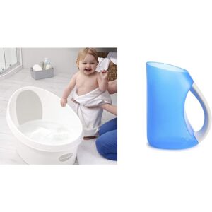 Shnuggle Toddler Bath - White & Light Grey, Bath Jug & Shampoo Rinser for Hair W Shnuggle Toddler Bath - White & Light Grey, Bath Jug & Shampoo Rinser for Hair W